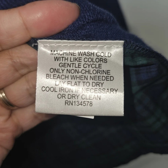 Vineyard Vines Women Navy & Plaid Merino Wool Blend Sweater Size Small - Picture 4 of 6